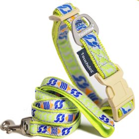 Chain Printed Walking Dog Set (Color: Yellow, Size: Small)