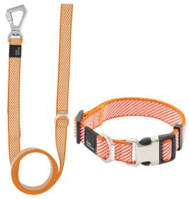 Escapade 2-in-1 Convertible Dog Walking Set (Color: Orange, Size: Small)