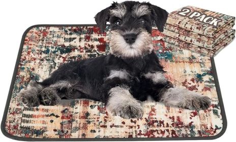 Dog Pee Pads Washable Pads (Material Typ: Tie Dye Red-PolyesterTPU, Size: 18"*24"(Pack of 2))