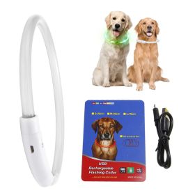 Dog Collar Lights USB Rechargeable LED Collar (Expand Collar Length: 50cm/19.68in)