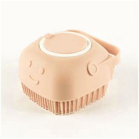 Dog Brushes Silicone Bath Massage Gloves (Option: Beige-Round shape)