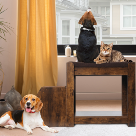 Raised Dog Beds Bunk Bed With Removable Step (Option: Pet bunk beds)