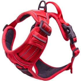 Pull Control Double-Clip Dog Harnesses (Color: Crimson, Size: Small)