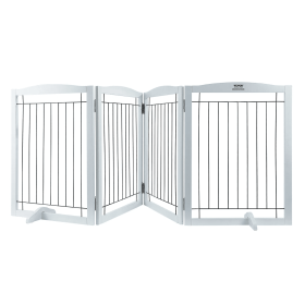 96" x 32" 4 Panel Freestanding Dog Gates (Color: White)