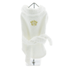 Gold Crown Cotton Dog Bathrobe - White