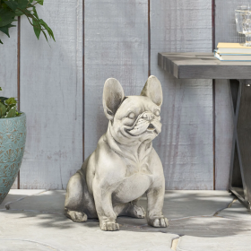 Garden Dog Sculpture (Color: White)