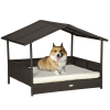 Rattan Cushioned Covered Dog Beds