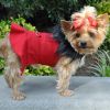 Wool Fur-Trimmed Dog Coat - Red