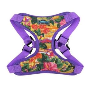 Choke Free Dog Back-Clip Dog Harness (Color: Sunset Hibiscus, Size: X-Small)