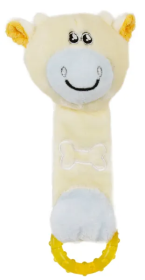 Squeaky Crinkle Plush Dental Toy (Color: Yellow)