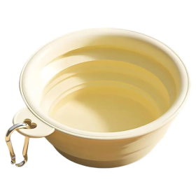Portable Foldable Dog Travel Bowl (Color: Yellow)