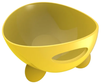 Modern Tilted Dog Food Bowls (Color: Yellow)